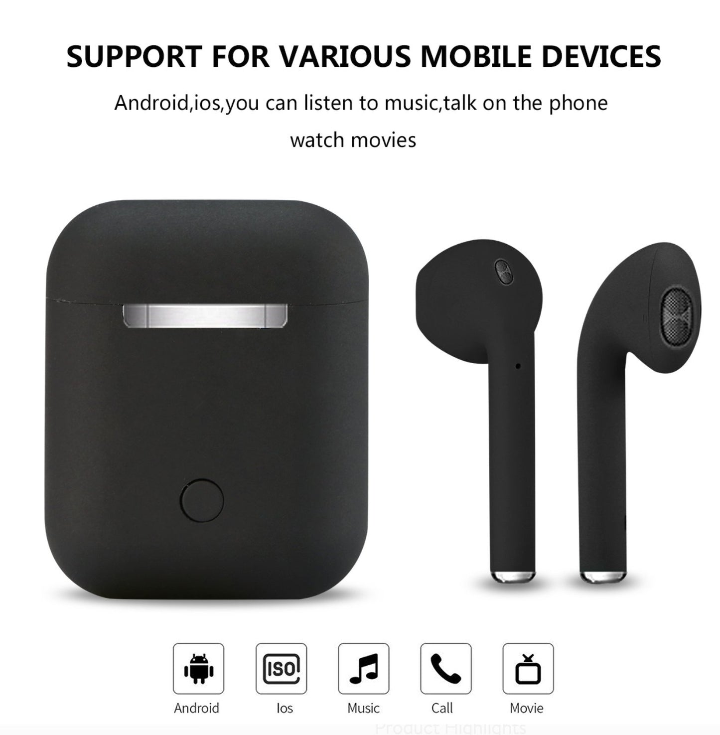 Original TWS i7s / i12 Pro AirPods – High Quality Wireless Bluetooth Earbuds with Mic & Touch Sensor
